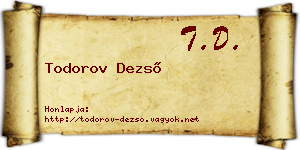 Todorov Dezső névjegykártya